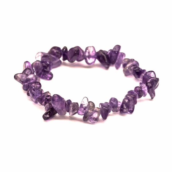Ametist armband med chips – stenarmband i natursten