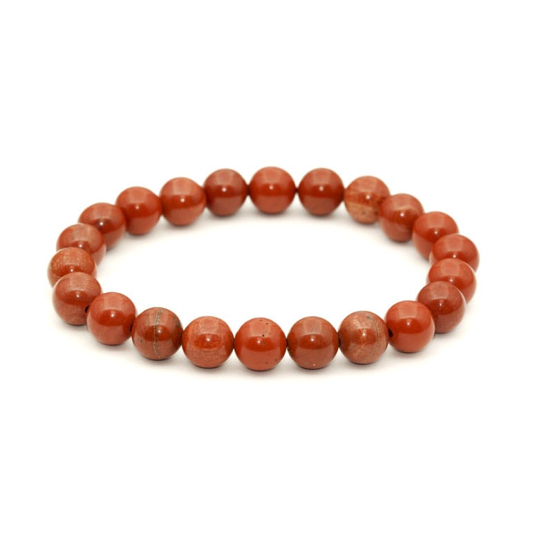 Röd jaspis armband 8 mm – stenarmband i natursten