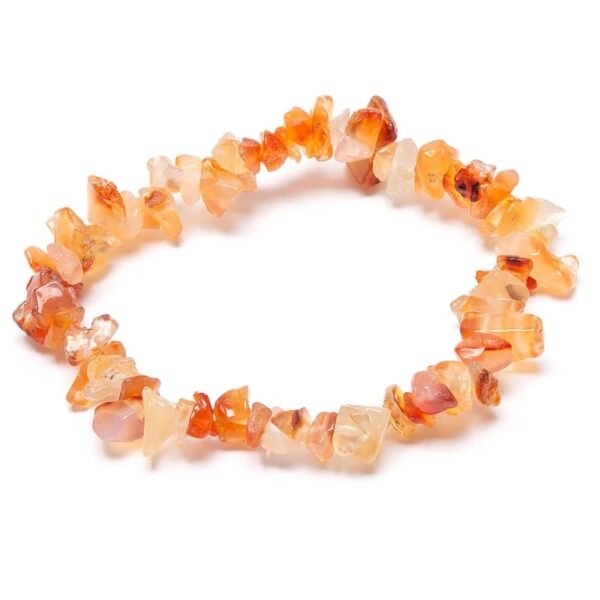 Karneol armband med chips – stenarmband i natursten