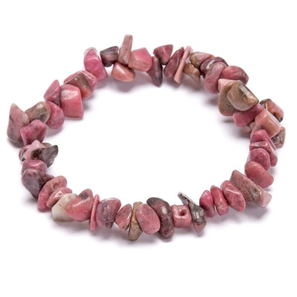 Rodonit armband med chips – stenarmband i natursten