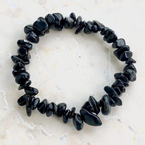 Obsidian armband med chips – stenarmband i natursten