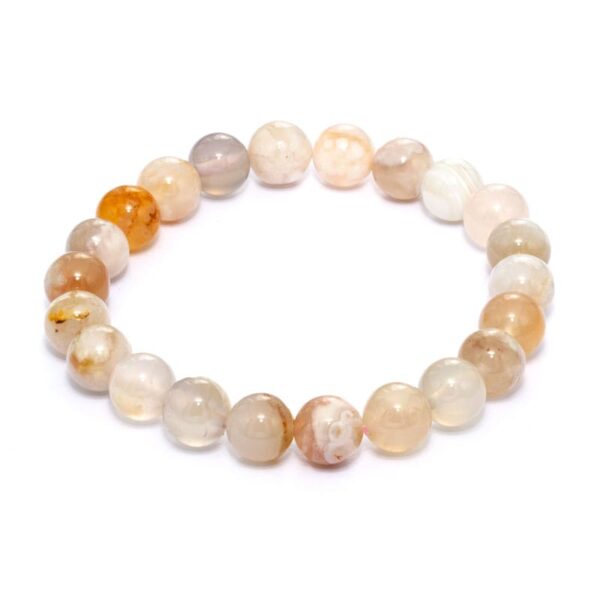 Blomsteragat armband 8 mm – stenarmband i natursten