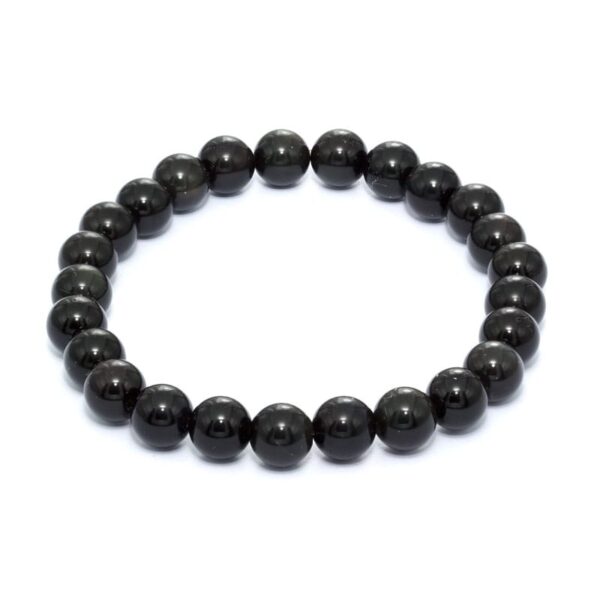Svart obsidian armband 8 mm – stenarmband i natursten
