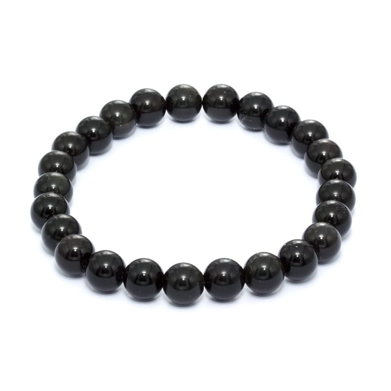 Svart obsidian armband 8 mm – stenarmband i natursten