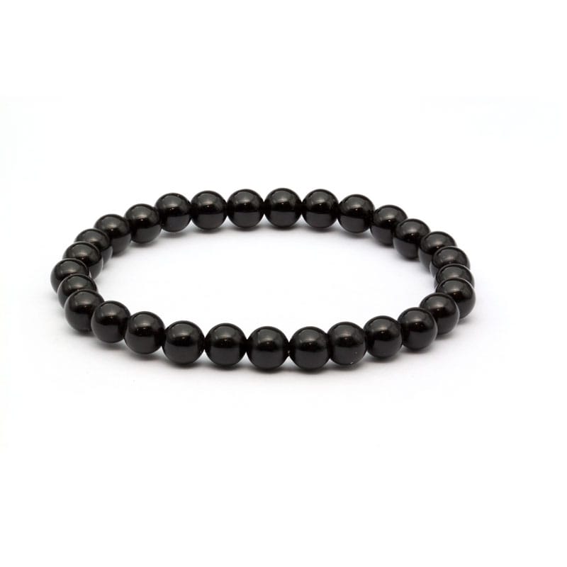 Svart obsidian armband 6 mm – stenarmband i natursten