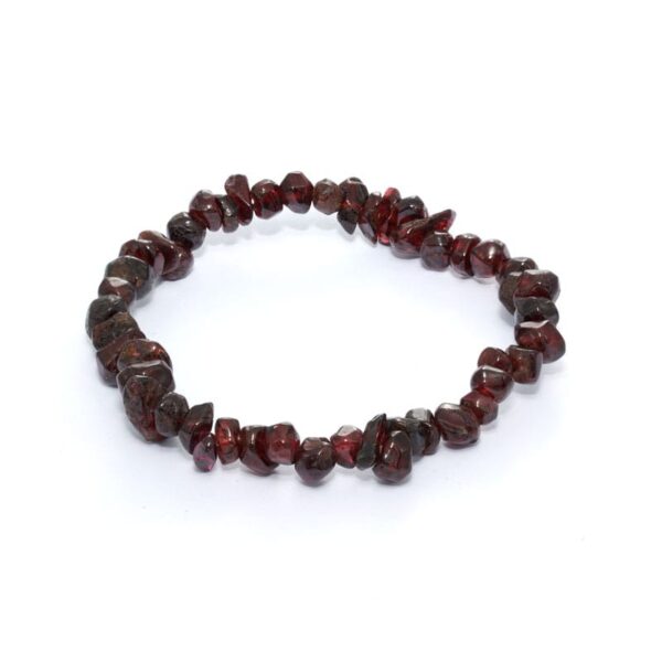Granat armband med chips – stenarmband i natursten