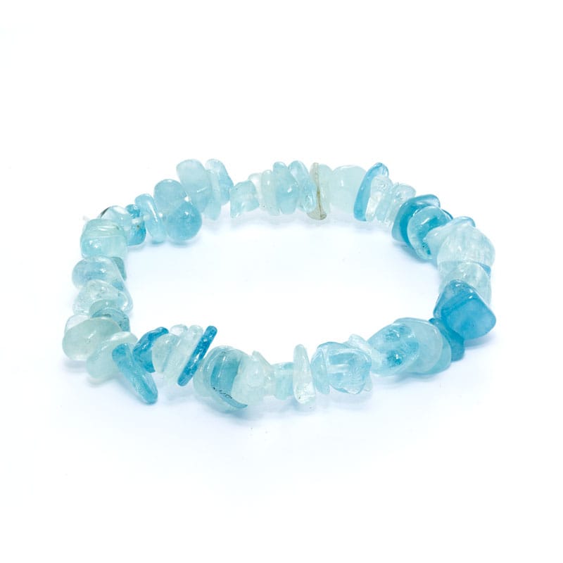 Akvamarin armband med chips – stenarmband i natursten