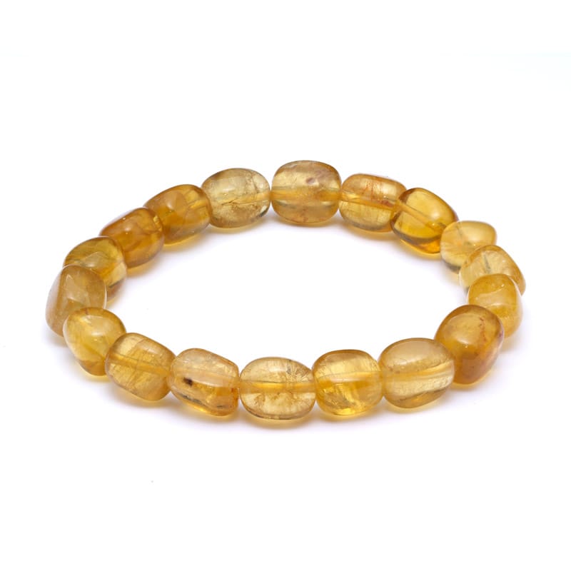 Gul fluorit armband, Trumlade – stenarmband i natursten