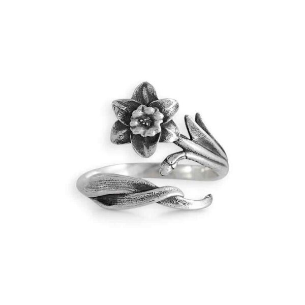 Månadsblomma Mars - Påsklilja Silverring
