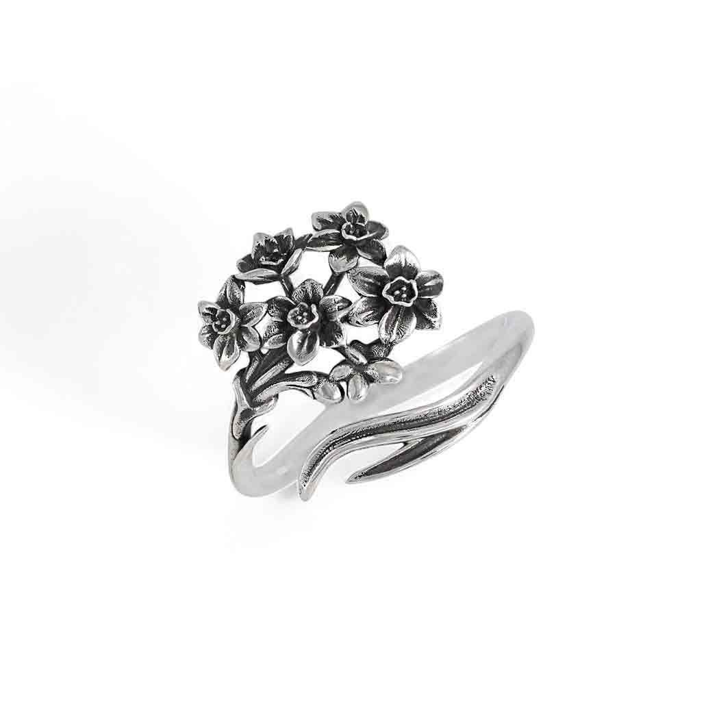 Månadsblomma December - Pingstlilja Silverring